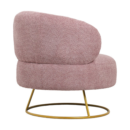 Armchair Connie pakoworld pink bouclé fabric-leg gold metal 87x81x81cm