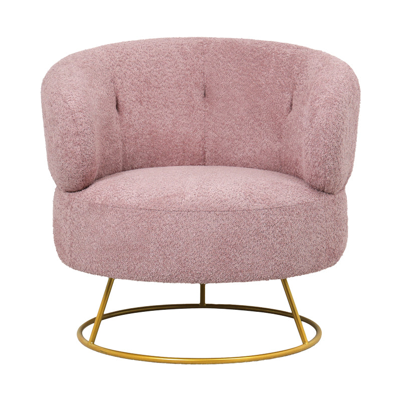 Armchair Connie pakoworld pink bouclé fabric-leg gold metal 87x81x81cm