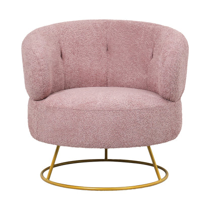 Armchair Connie pakoworld pink bouclé fabric-leg gold metal 87x81x81cm