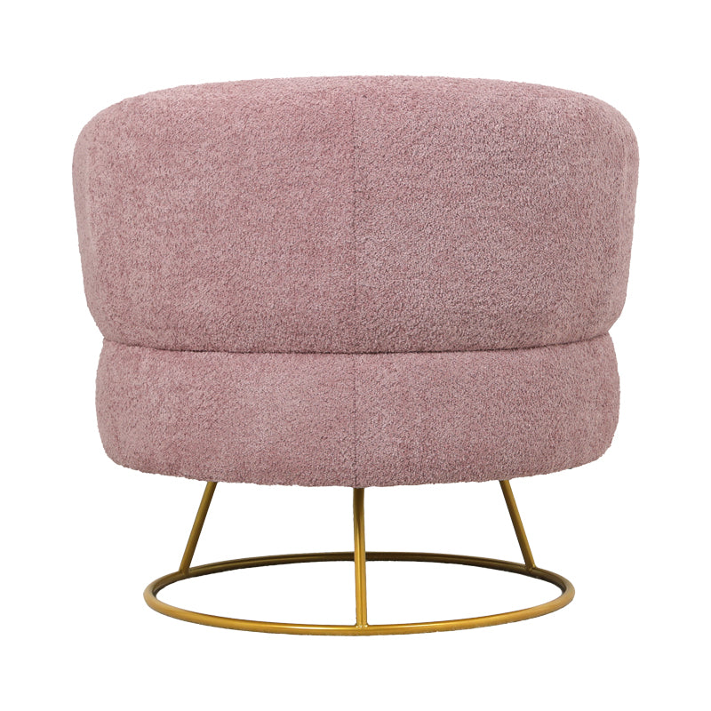 Armchair Connie pakoworld pink bouclé fabric-leg gold metal 87x81x81cm