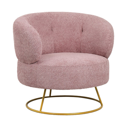 Armchair Connie pakoworld pink bouclé fabric-leg gold metal 87x81x81cm