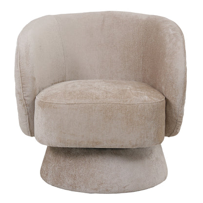 Kreslo pakoworld swivel armchair fabric in cream color 78x81x77cm
