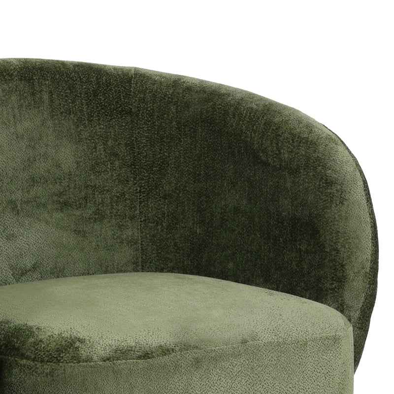 Kreslo swivel armchair fabric in olive color 78x81x77cm