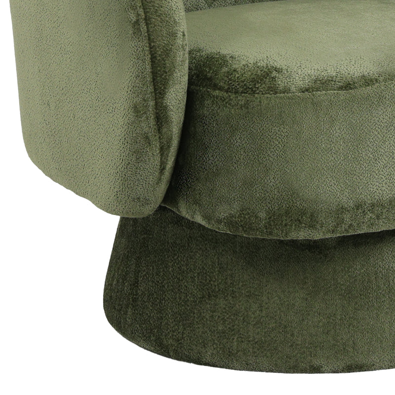 Kreslo swivel armchair fabric in olive color 78x81x77cm