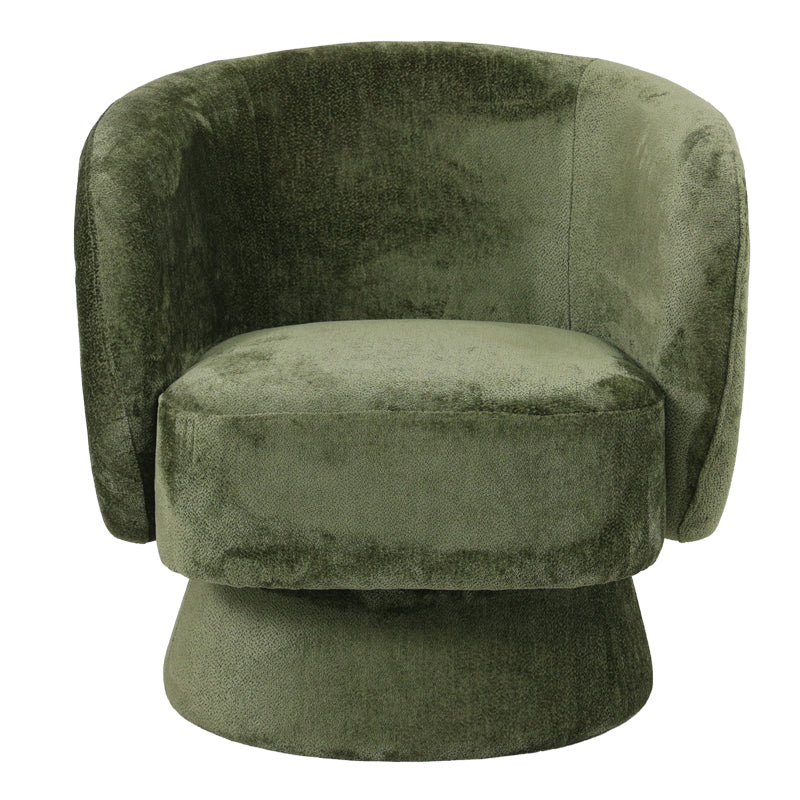 Kreslo swivel armchair fabric in olive color 78x81x77cm