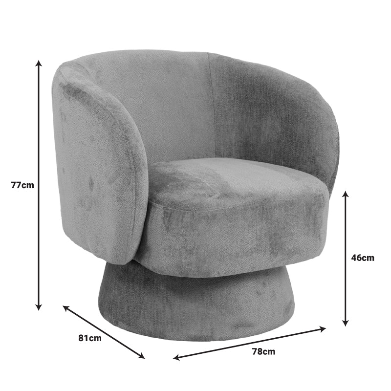 Kreslo swivel armchair fabric in olive color 78x81x77cm