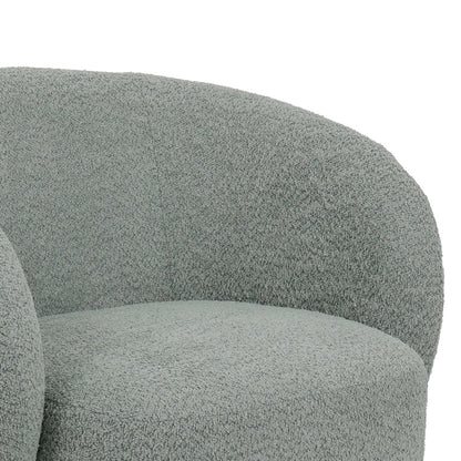 Kreslo swivel armchair boucle fabric in ligh green color 78x81x77cm