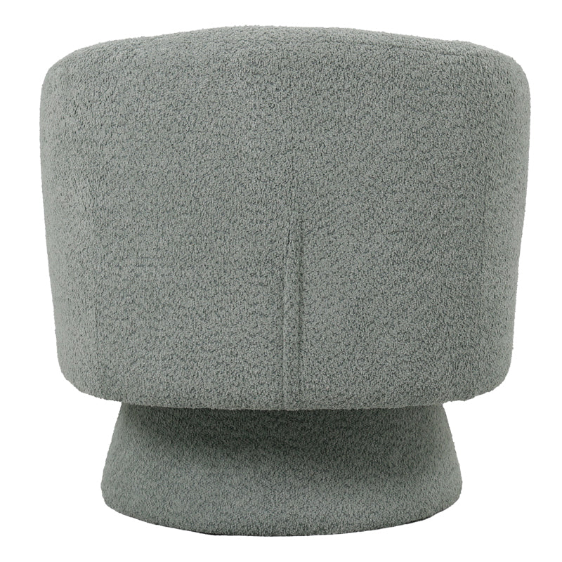 Kreslo swivel armchair boucle fabric in ligh green color 78x81x77cm