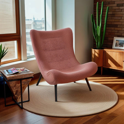 Silla boucle fabric armchair in dusty pink 97x80x100cm