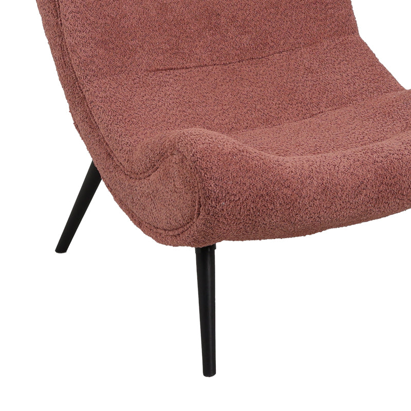 Silla boucle fabric armchair in dusty pink 97x80x100cm