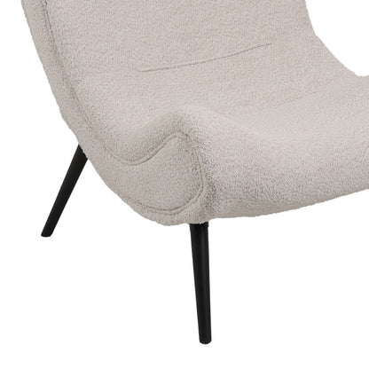 Silla boucle fabric armchair in beige color 97x80x100cm