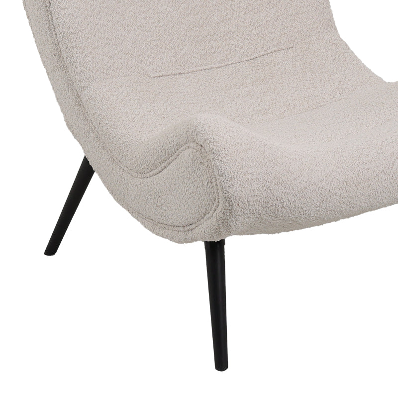 Silla boucle fabric armchair in beige color 97x80x100cm