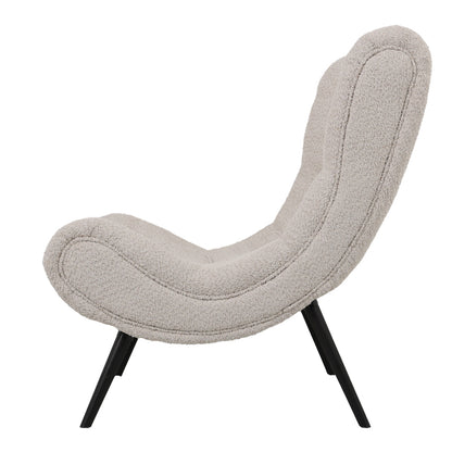 Silla boucle fabric armchair in beige color 97x80x100cm
