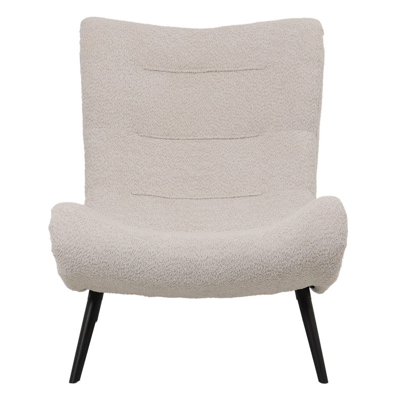 Silla boucle fabric armchair in beige color 97x80x100cm