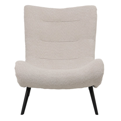 Silla boucle fabric armchair in beige color 97x80x100cm