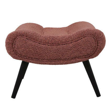 Silla stool - footstool boucle fabric in dusty pink color 68x58x40cm