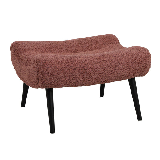 Silla stool - footstool boucle fabric in dusty pink color 68x58x40cm