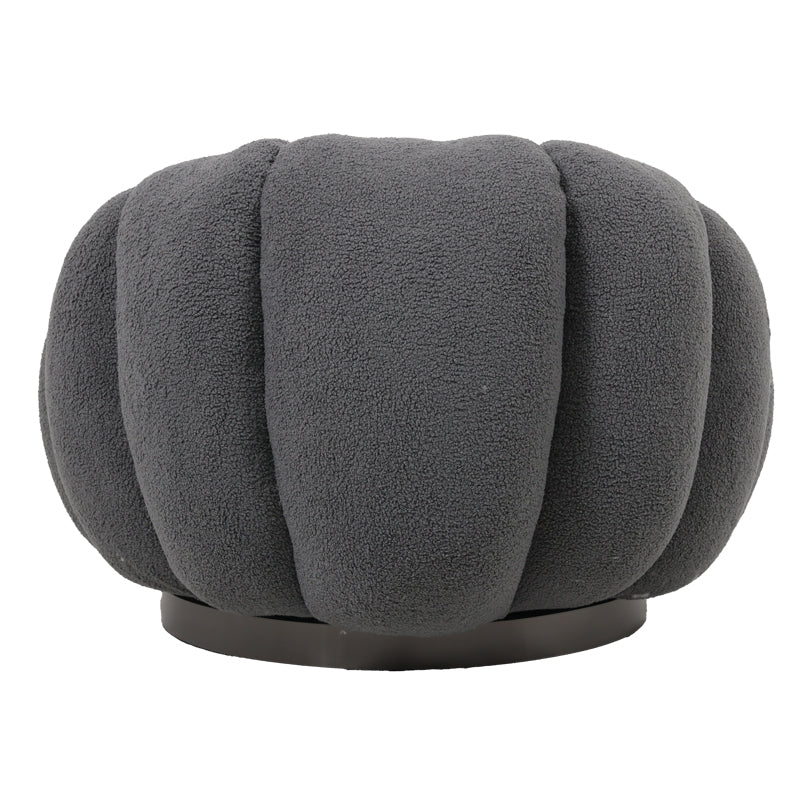 Nester swivel armchair boucle fabric in dark grey color 98x97x69cm