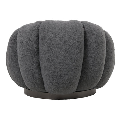 Nester swivel armchair boucle fabric in dark grey color 98x97x69cm