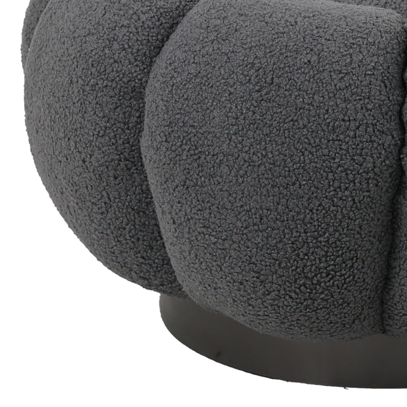 Nester stool boucle fabric in grey color D60x31cm