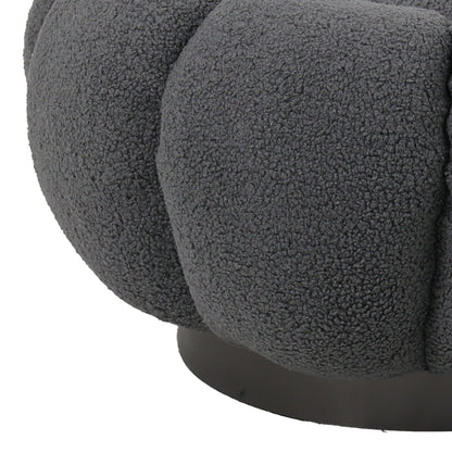 Nester stool boucle fabric in grey color D60x31cm