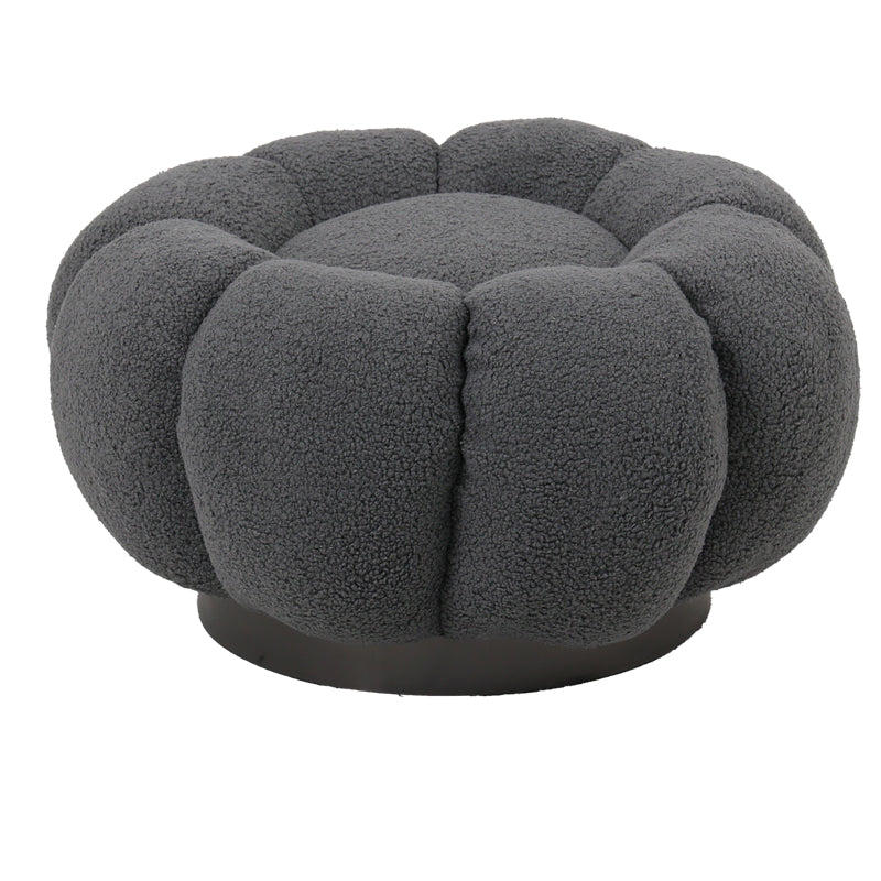 Nester stool boucle fabric in grey color D60x31cm