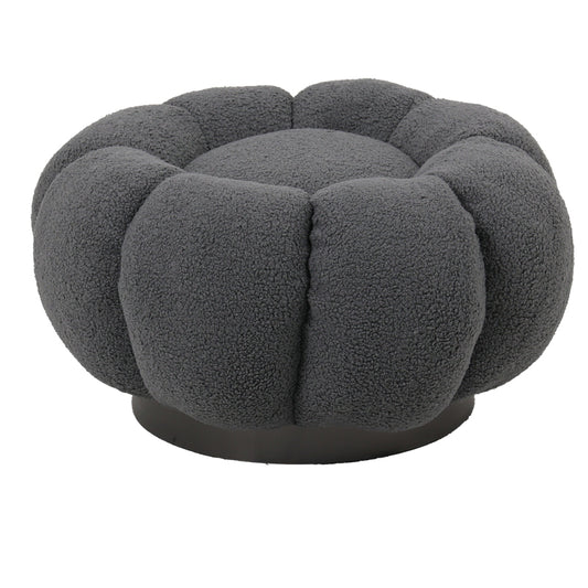 Nester stool boucle fabric in grey color D60x31cm