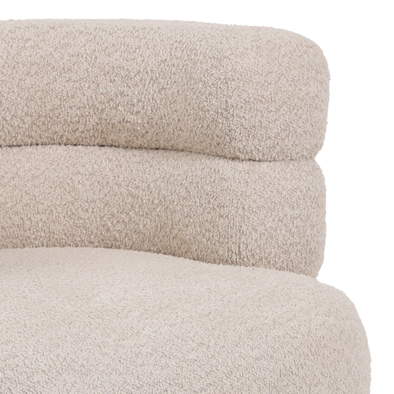 Foleja armchair boucle fabric in beige color with black metal legs 76x75x72cm