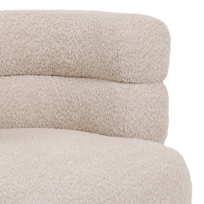 Foleja armchair boucle fabric in beige color with black metal legs 76x75x72cm