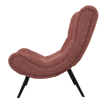 Silla boucle fabric armchair with footstool in rotten apple color 97x80x100cm