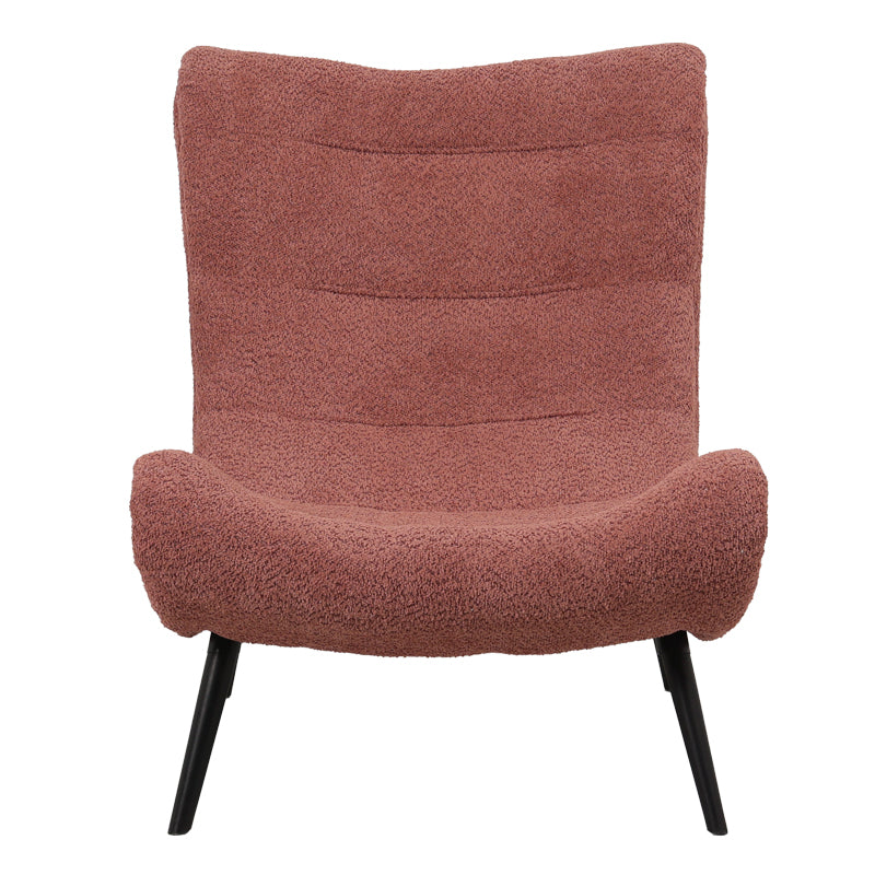 Silla boucle fabric armchair with footstool in rotten apple color 97x80x100cm