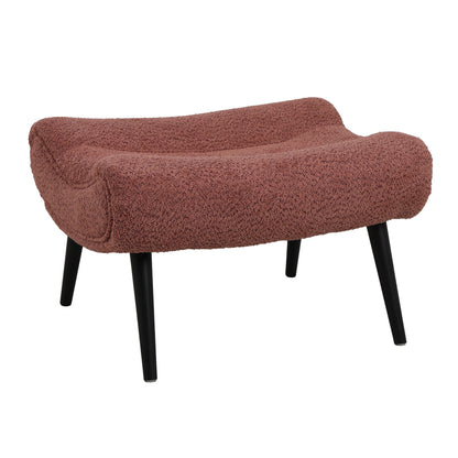 Silla boucle fabric armchair with footstool in rotten apple color 97x80x100cm
