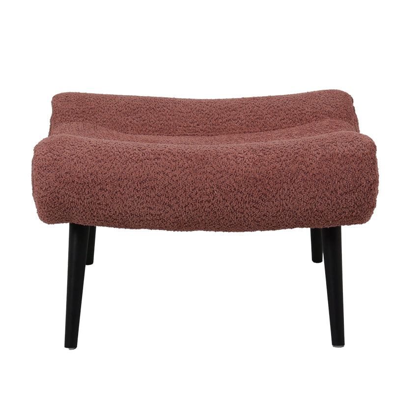 Silla boucle fabric armchair with footstool in rotten apple color 97x80x100cm
