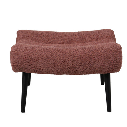 Silla boucle fabric armchair with footstool in rotten apple color 97x80x100cm