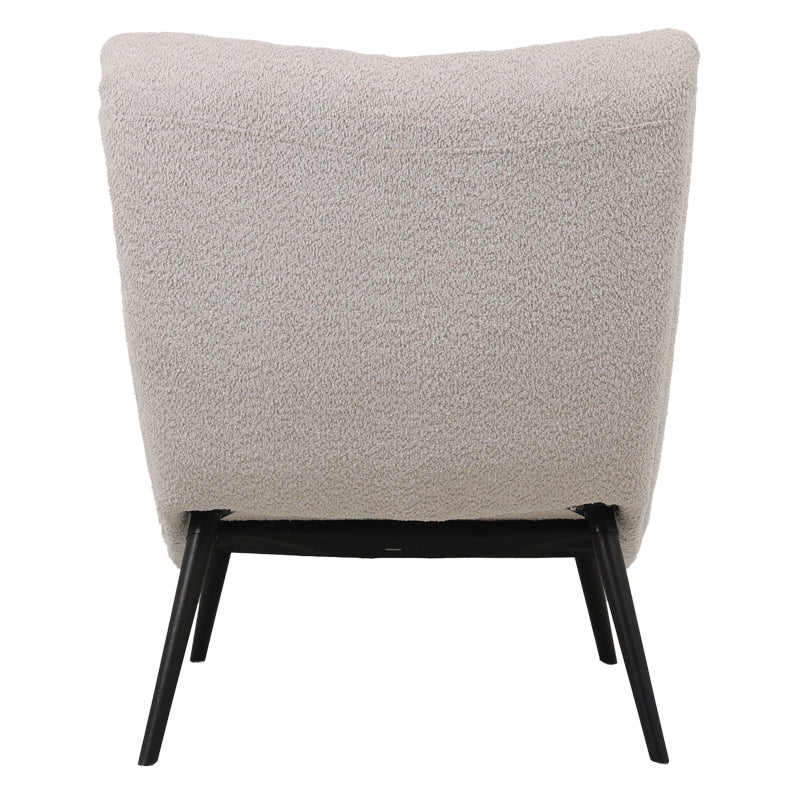 Silla boucle fabric armchair with footstool in beige color 97x80x100cm