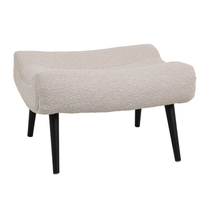 Silla boucle fabric armchair with footstool in beige color 97x80x100cm