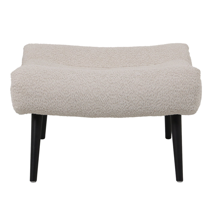 Silla boucle fabric armchair with footstool in beige color 97x80x100cm