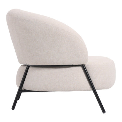 Armchair Jennie cream fabric with black metal legs 84x84x71.5cm