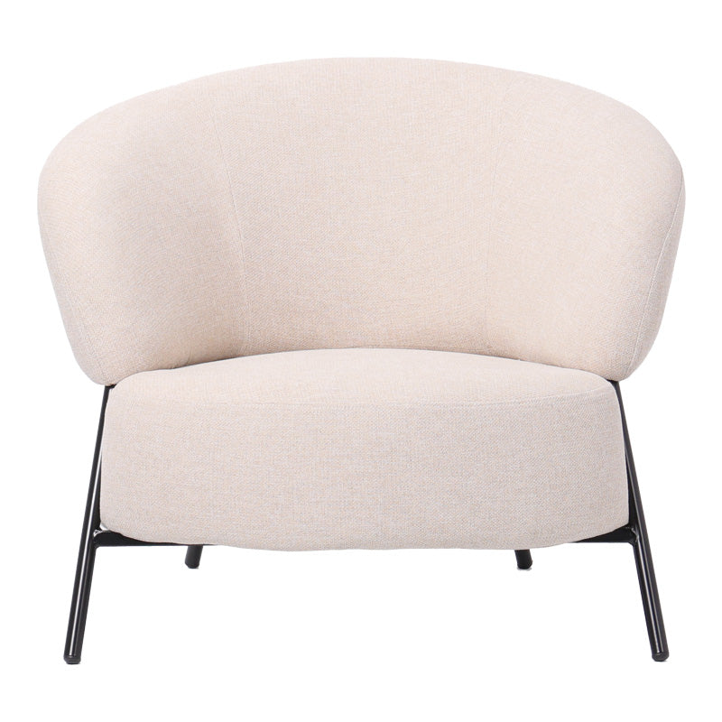 Armchair Jennie cream fabric with black metal legs 84x84x71.5cm