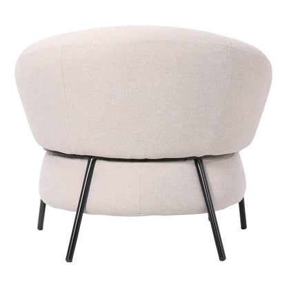 Armchair Jennie cream fabric with black metal legs 84x84x71.5cm