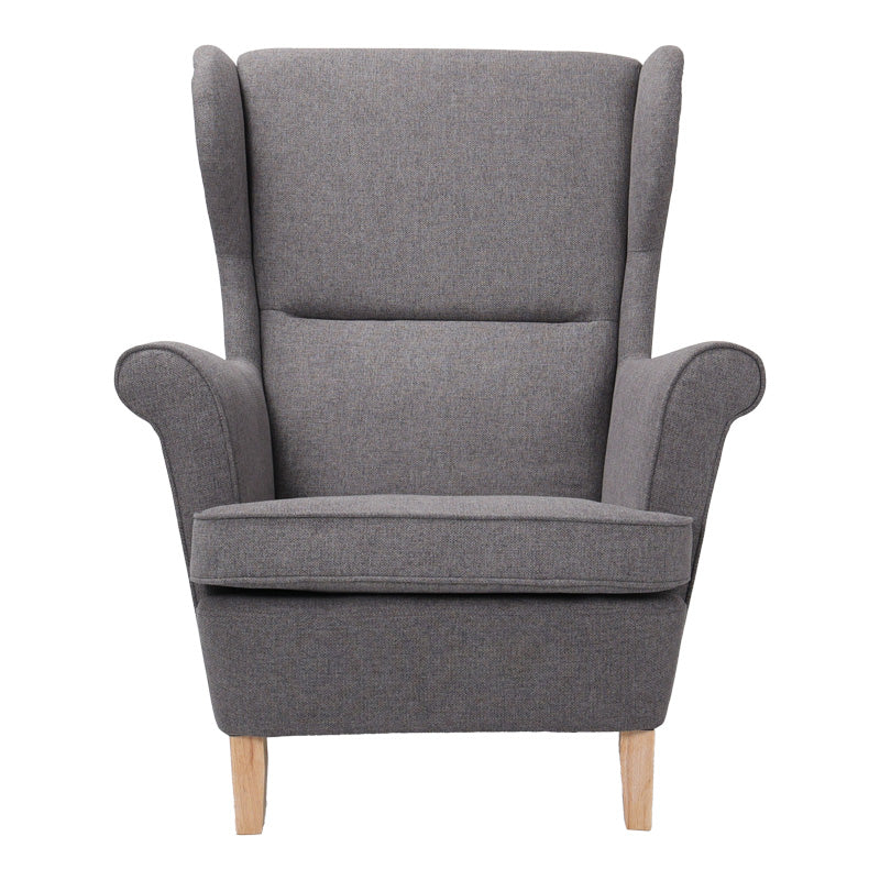 Armchair - bergère Malei grey fabric-wooden legs 85x93x100cm
