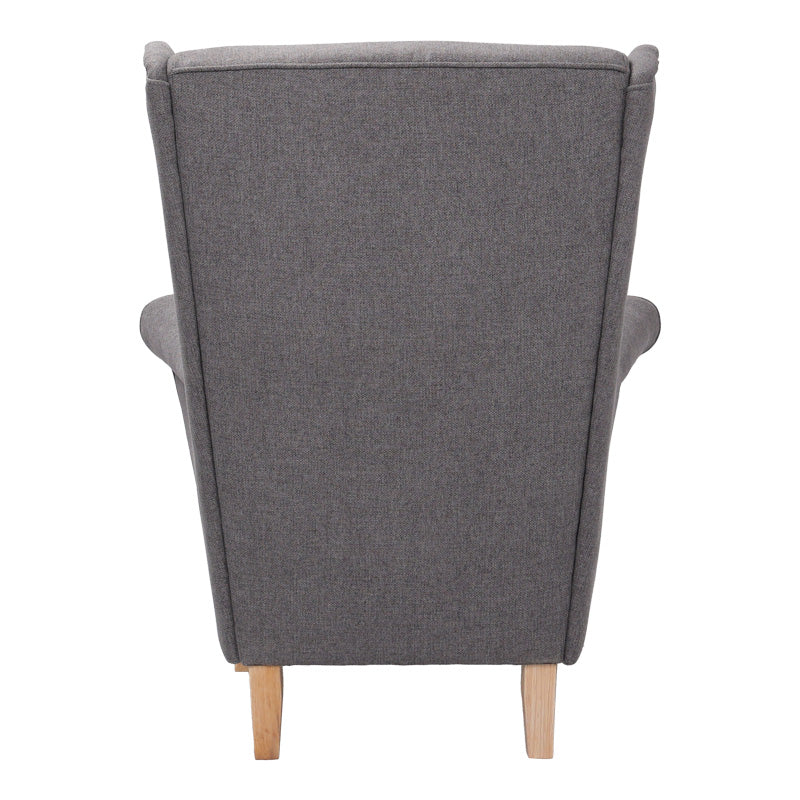 Armchair - bergère Malei grey fabric-wooden legs 85x93x100cm