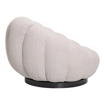 Nester swivel armchair boucle fabric in beige color 98x97x69cm
