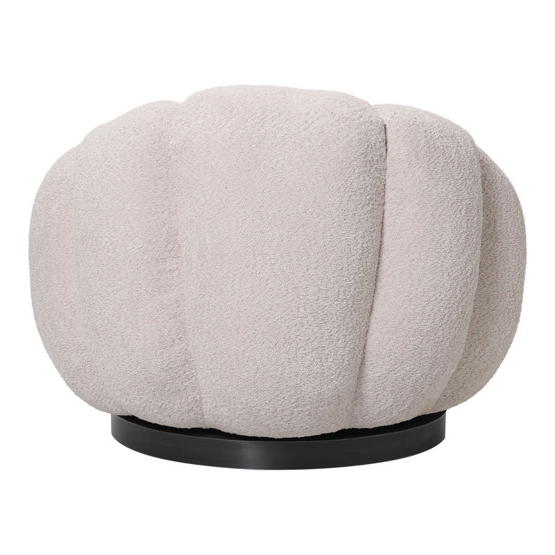 Nester swivel armchair boucle fabric in beige color 98x97x69cm