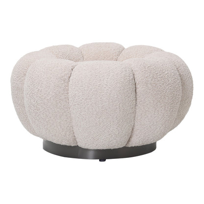 Nester stool boucle fabric in beige color D60x31cm