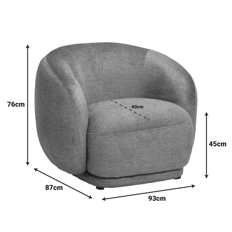Armchair Freya olive green fabric color 93x87x76cm