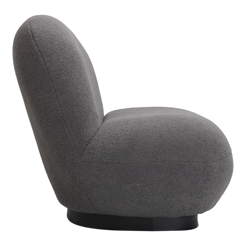 Armchair Rosalie dark grey teddy fabric-black base 85x82x77cm
