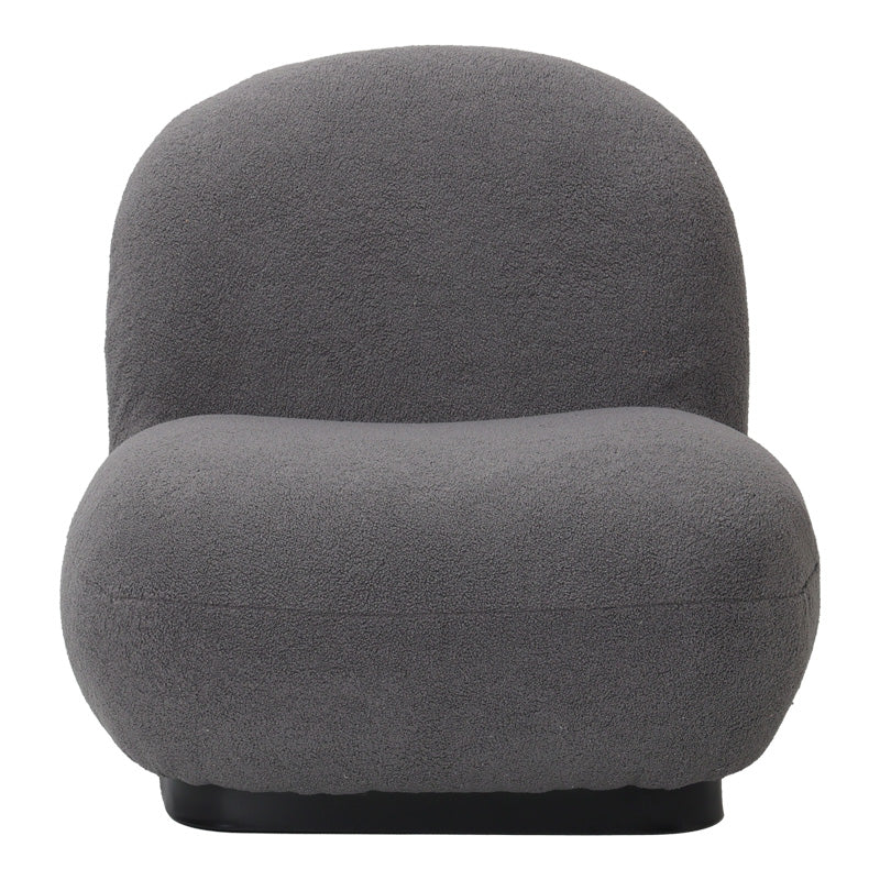 Armchair Rosalie dark grey teddy fabric-black base 85x82x77cm