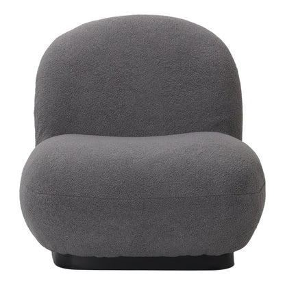 Armchair Rosalie dark grey teddy fabric-black base 85x82x77cm