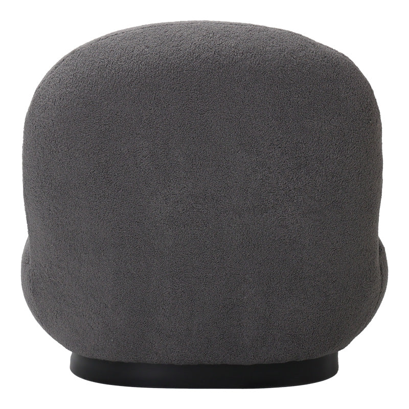 Armchair Rosalie dark grey teddy fabric-black base 85x82x77cm